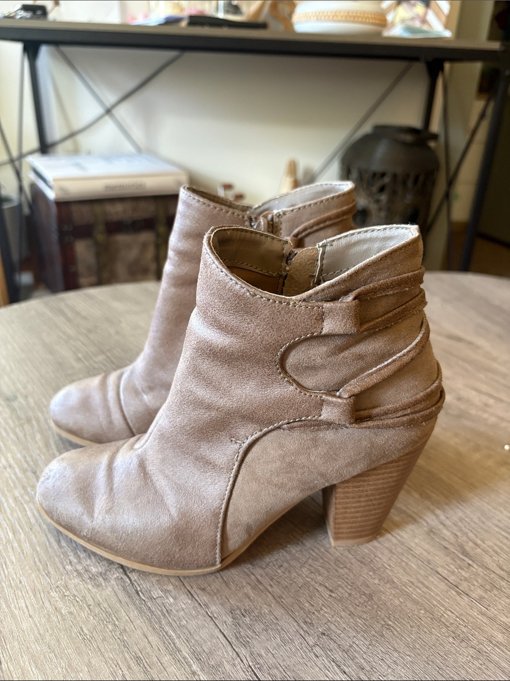 Taupe Suede Ankle Boots - Women
